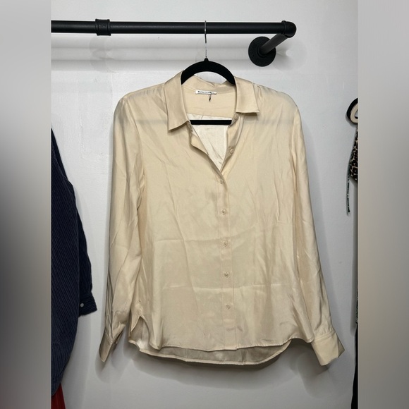 Reformation Sky Silk Blouse Ivory - Picture 5 of 8